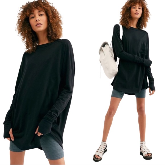 NEW Free People We The Free Arden Tee - Black - Picture 10 of 16